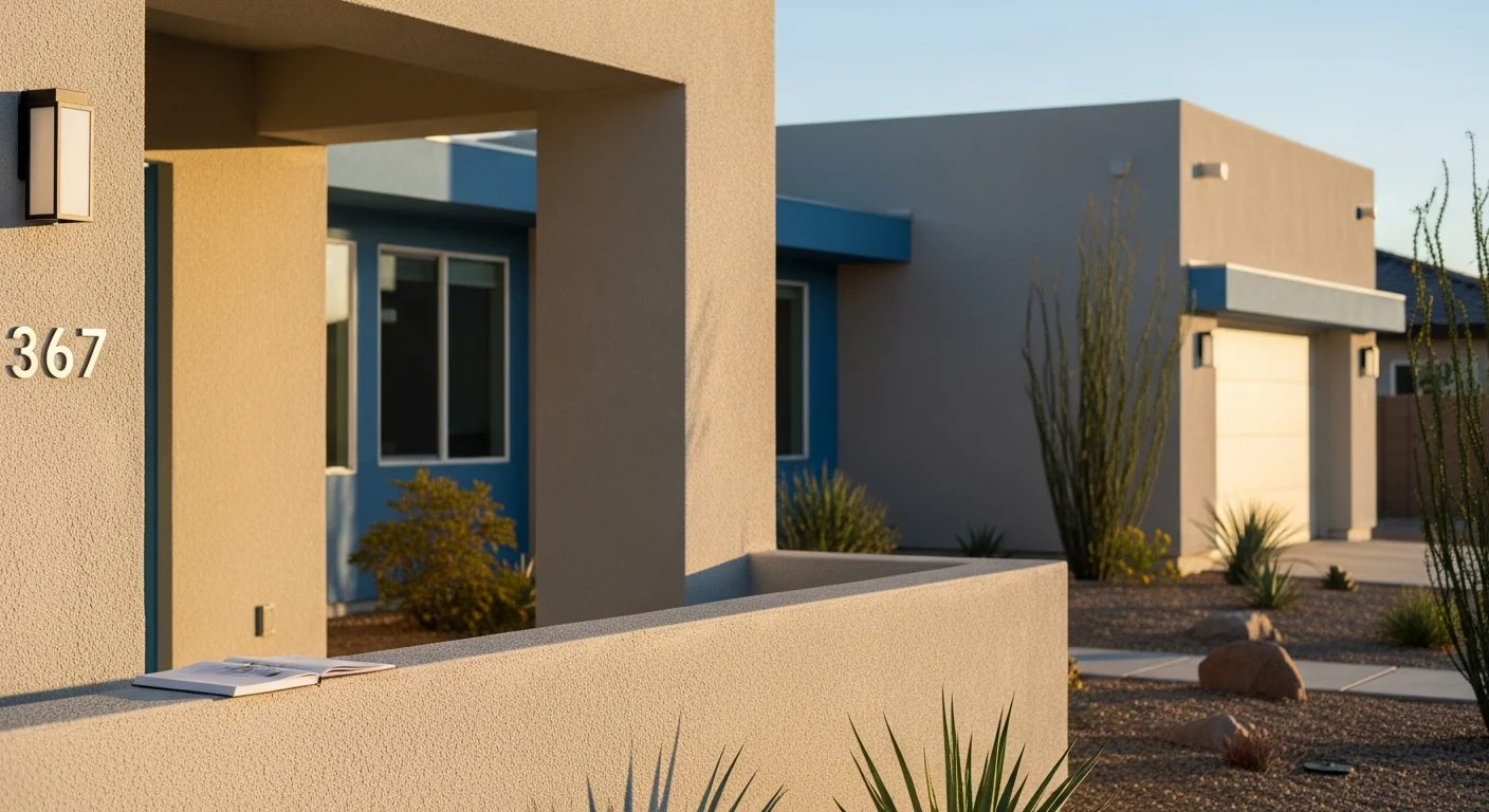 Arizona real estate agent reviewing seller disclosure requirements 2026 paperwork at a desk with desert landscape visible through window