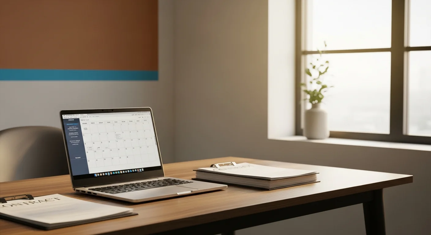 Real estate agent workspace with dual monitors showing transaction files and a cost comparison spreadsheet