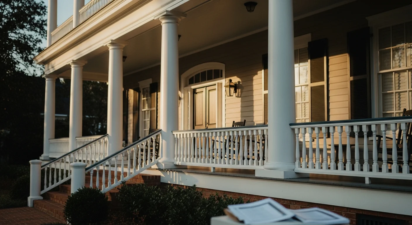 Real estate agent reviewing Georgia seller disclosure requirements 2026 paperwork at a desk with a residential property visible through the window