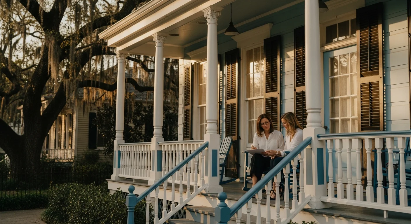 A Louisiana Creole-style home with a For Sale sign, representing Louisiana seller disclosure requirements 2026 compliance for agents