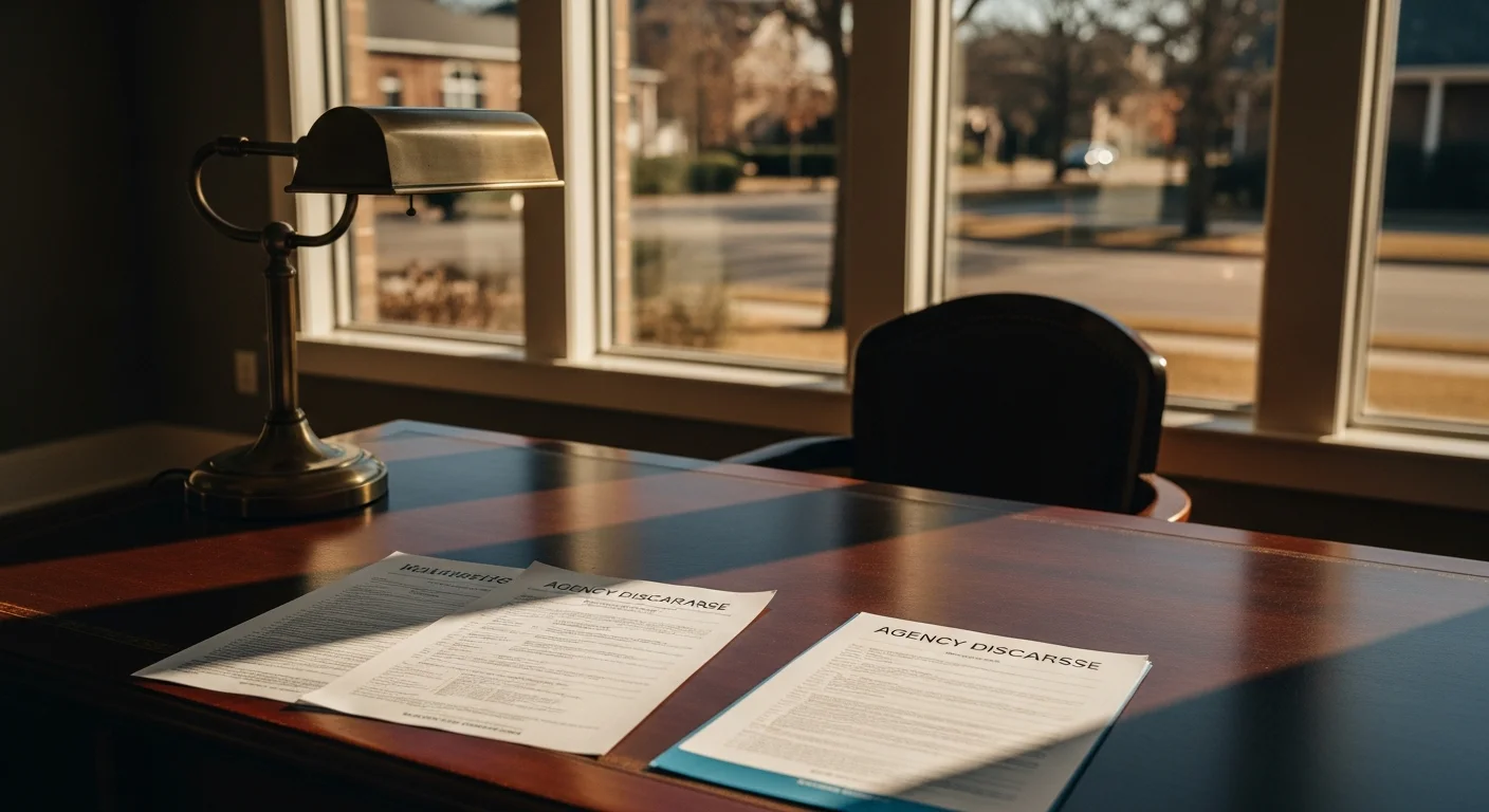 Mississippi agency disclosure requirements 2026 illustrated by a Southern-style real estate office with disclosure forms on a mahogany desk